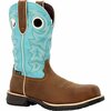 Rocky Rosemary Womens Waterproof Composite Toe Western Boot, BROWN TURQUOISE, M, Size 7.5 RKW0412